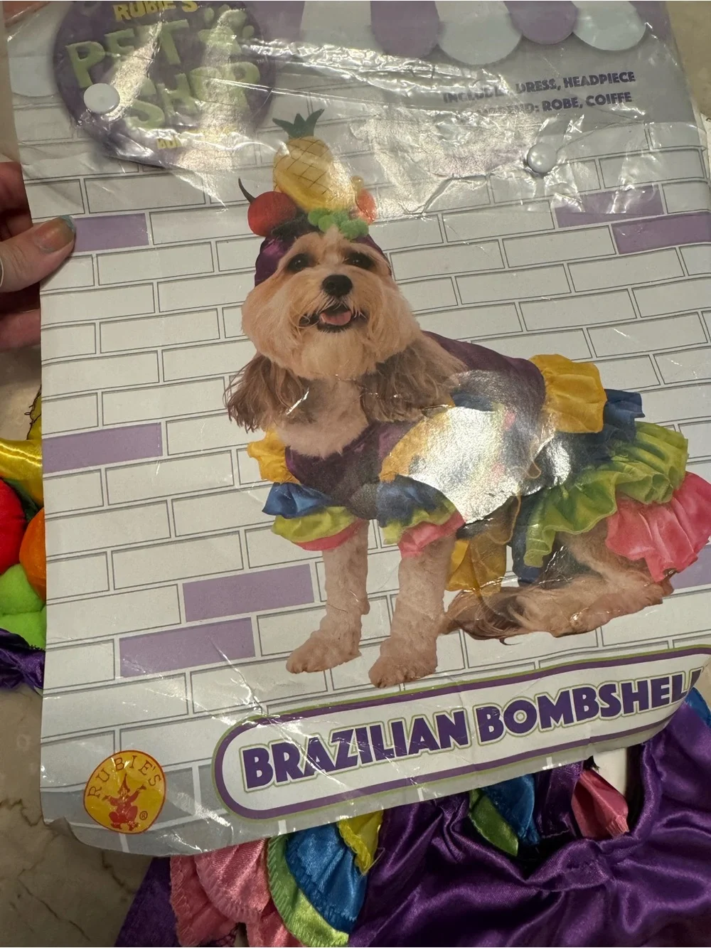Rubie's Brazilian Bombshell Multicolor Dog Costume - Size Small. Used